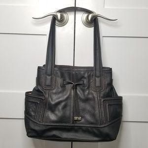 Tiganello Black Leather Shoulder Bag